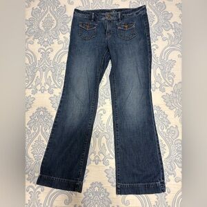 Ann Taylor Dark Blue Wide Leg Jeans
